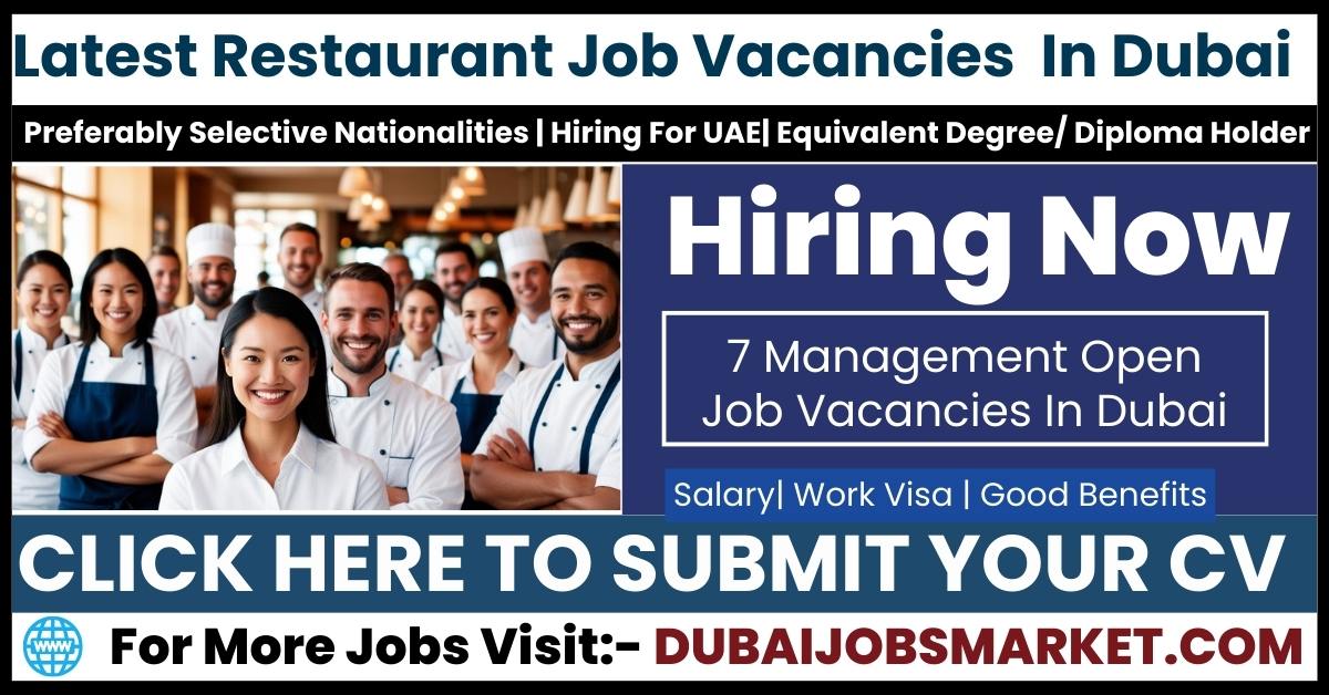 Dubai Restaurant Jobs Vacancies 2024